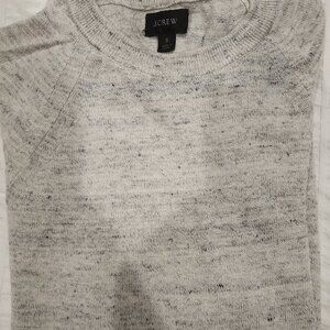 J. Crew White Heather Cotton Sweater Small